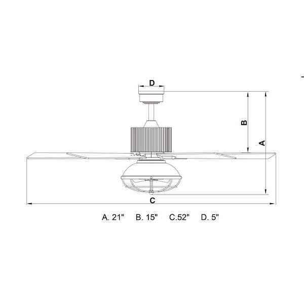 Vaxcel Lighting F0110 Elkhart 52" 5 Blade Indoor 3000K LED Ceiling Fan